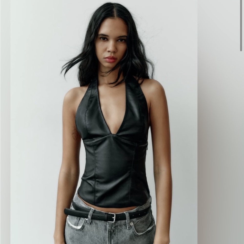 Leather Zara Halter Top